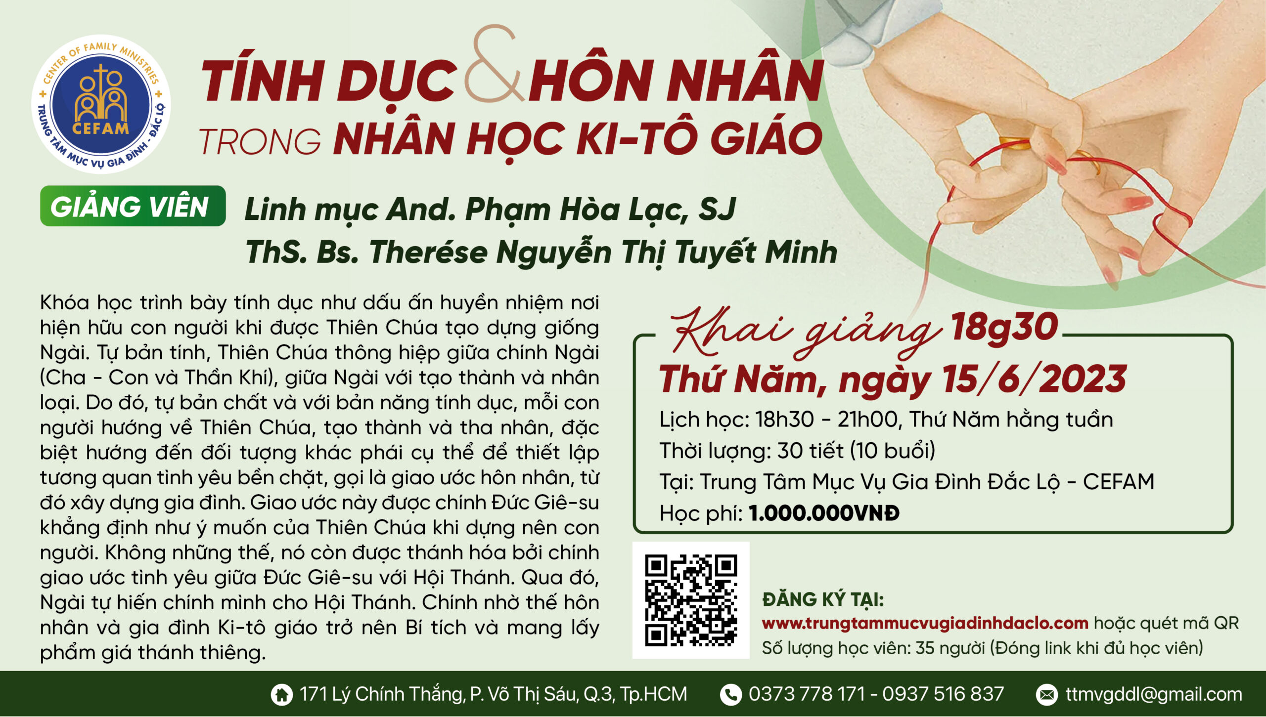 Khóa học: Tính dục và hôn nhân trong nhân học Ki-tô Giáo