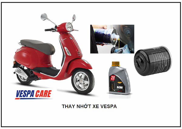 Thay nhớt lap vespa dung tích và giá tham khảo