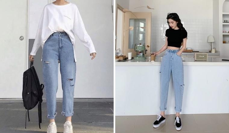 Tip phối đồ với quần baggy jeans nữ cho nàng cá tính 2