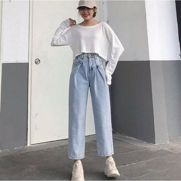 Tip phối đồ với quần baggy jeans nữ cho nàng cá tính 5