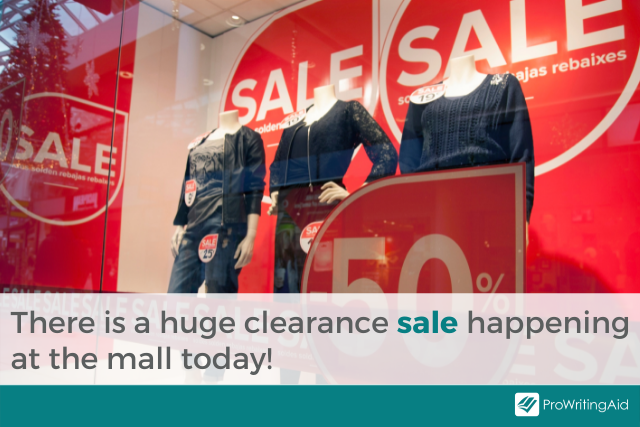 Image showing sale in a sentence