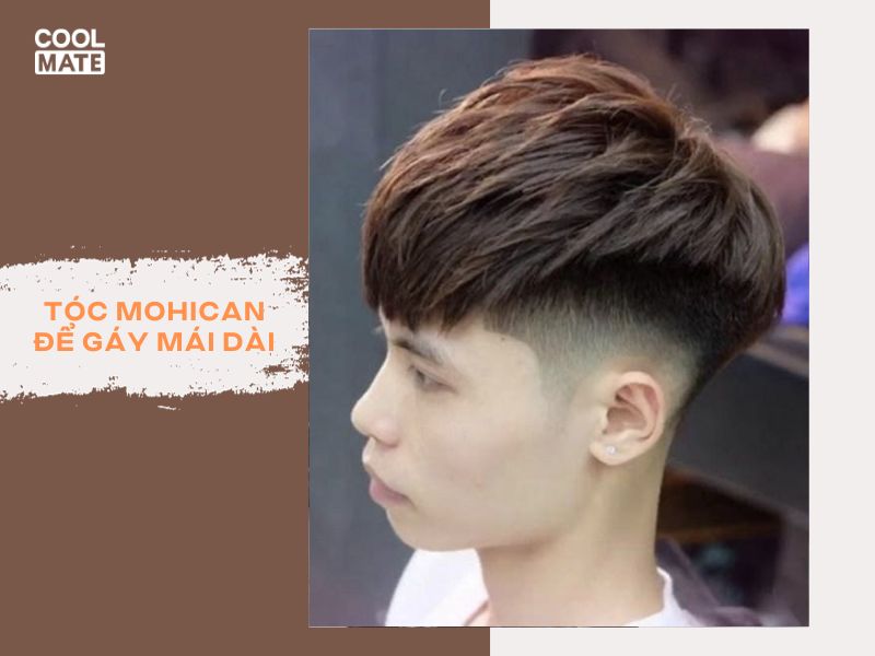 Kiểu tóc Mohican để gáy với mái dài, lãng tử và phong cách