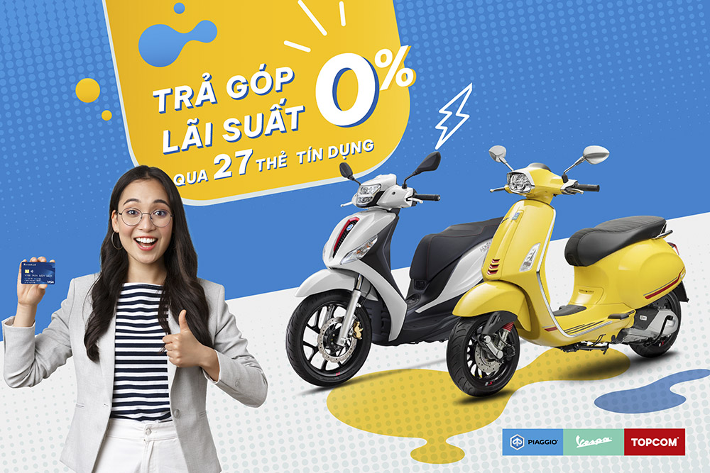 Mua Vespa trả góp qua thẻ tín dụng