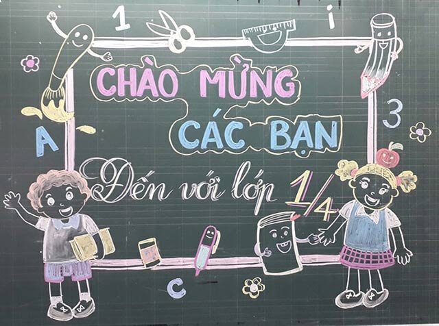 Chào đón ngày khai giảng với trang trí bảng