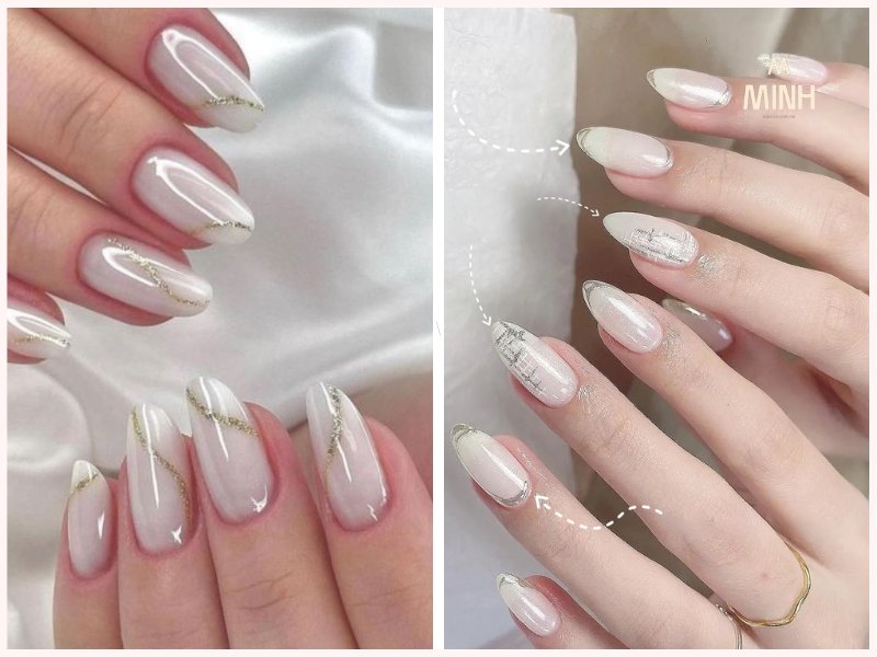 Nail trắng gạo trendy