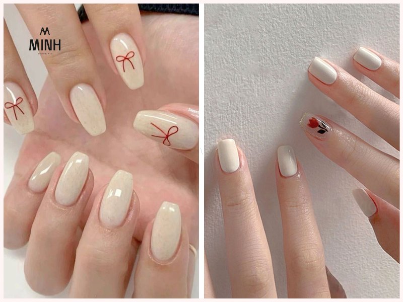 Mẫu nail trắng sữa hợp mọi tone da