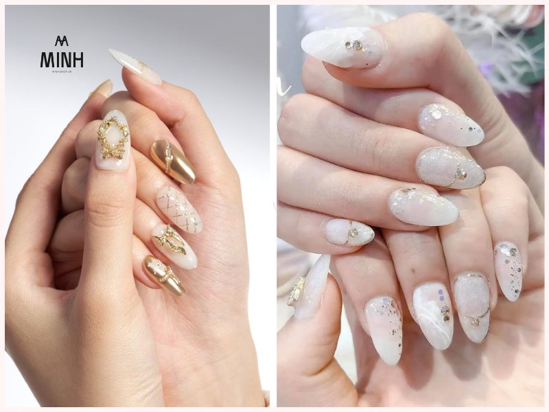 mẫu nail thạch gạo