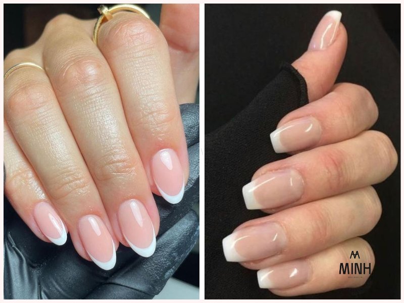 Nail trắng vẽ đầu móng