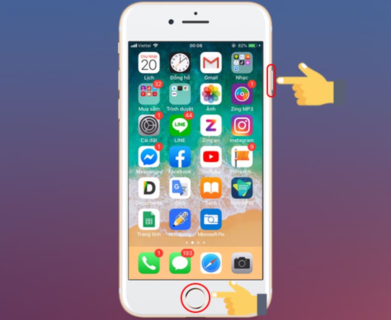 Với điện thoại iPhone có nút Home vật lý