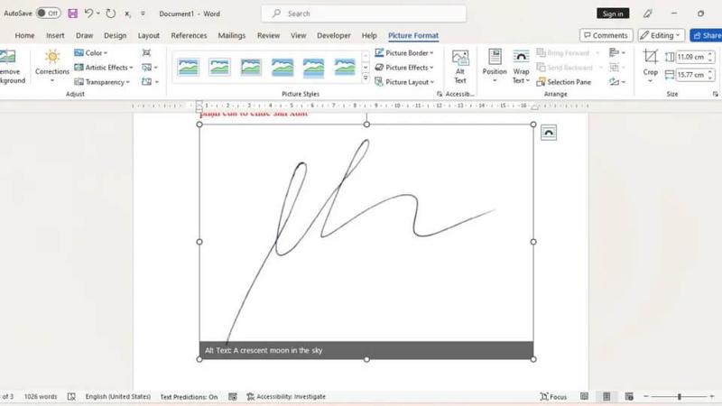 Cách chèn chữ ký vào Word siêu nhanh chóng bước 3