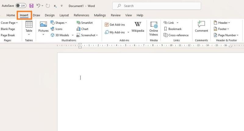 Hướng dẫn chèn chữ ký vào trong Microsoft Word bước 1