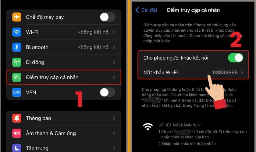 Cách chia sẻ kết nối 4G trên iPhone