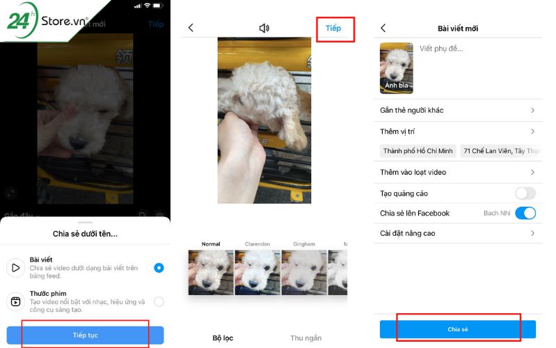 chia sẻ video từ Instagram lên Story Facebook