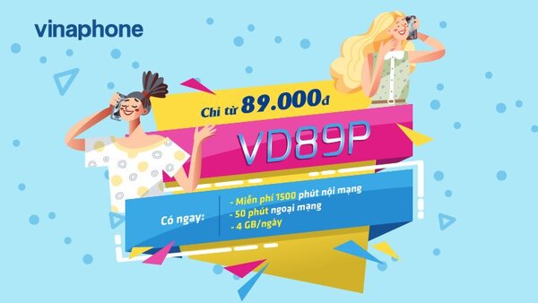 Gói VD89P với 4GB/ngày và 50 gọi ngoại mạng, 1500 phút gọi nội mạng