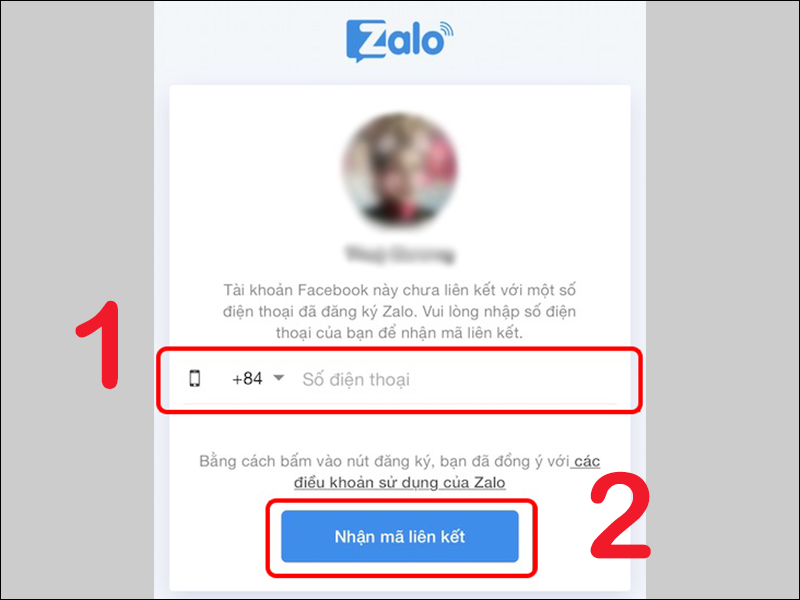 Đăng ký tài khoản Zalo qua nick Facebook bước 4