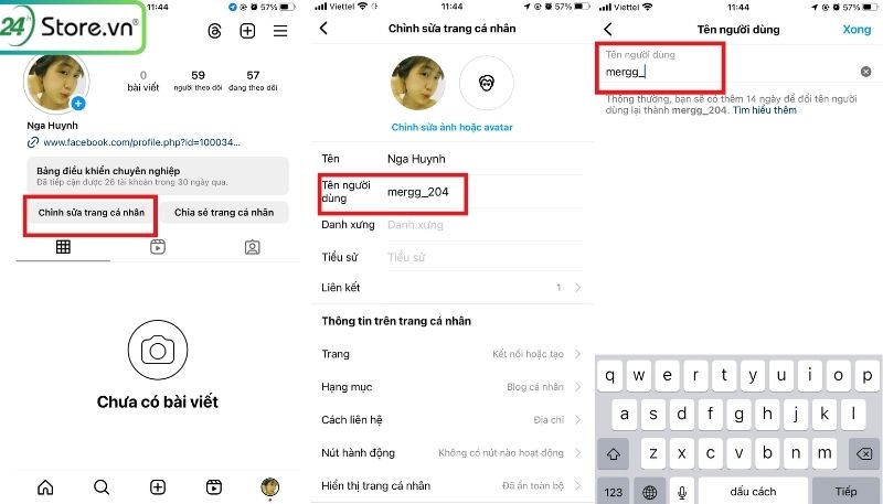 Cách đổi tên người dùng trên instagram