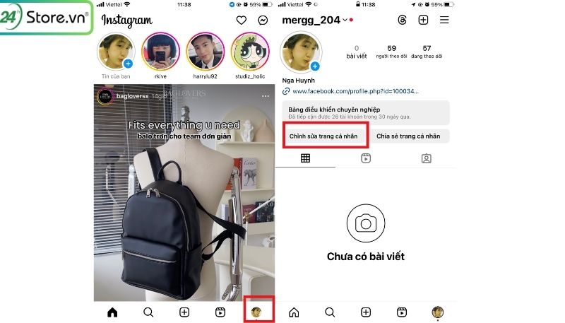 Cách đổi tên instagram trên điện thoại