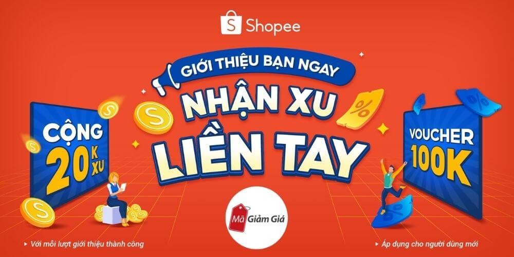 giới thiệu bạn đăng ký shopee, nhận ngay 20k xu