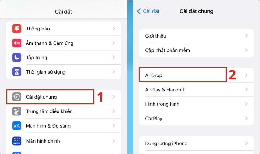 gửi ảnh qua AirDrop trên iPhone