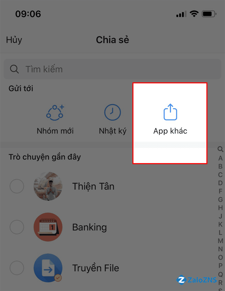 Chọn App khác