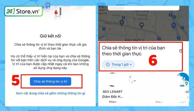 cách chia sẻ vị trí google map trên zalo