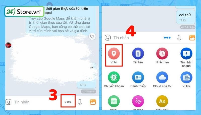 cách gửi định vị qua zalo trên android