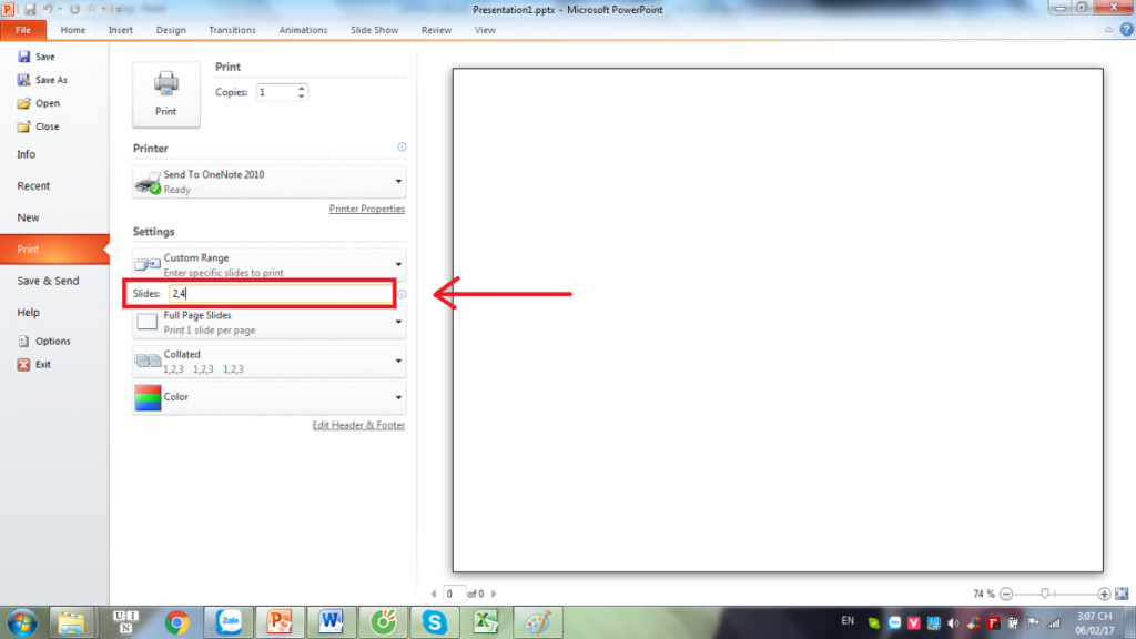 Cách thiết lập in slide trang chẵn trên PowerPoint
