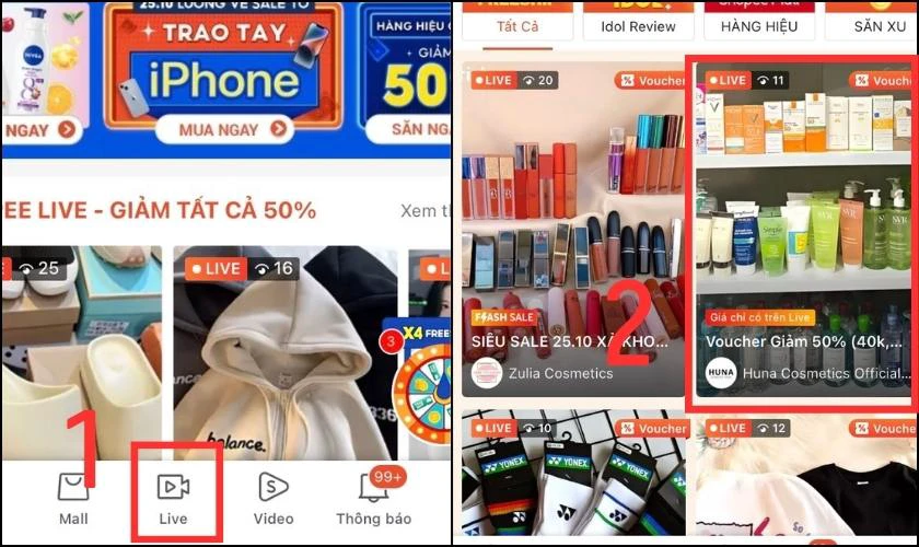 Mã giảm giá tại Shopee Feed/Live