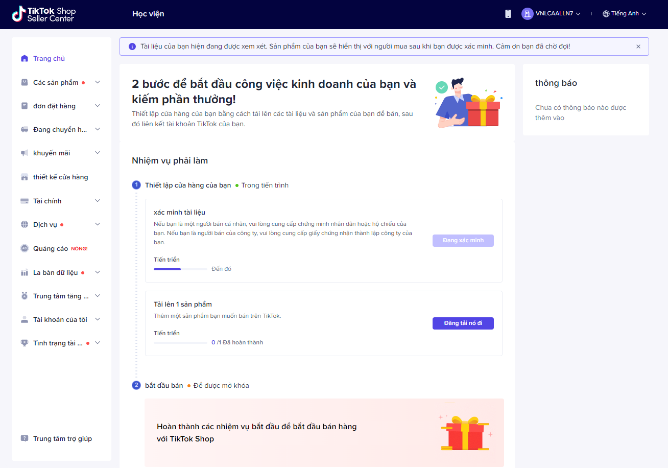 đăng tải sản phẩm và bán hàng qua Tik tok Shop