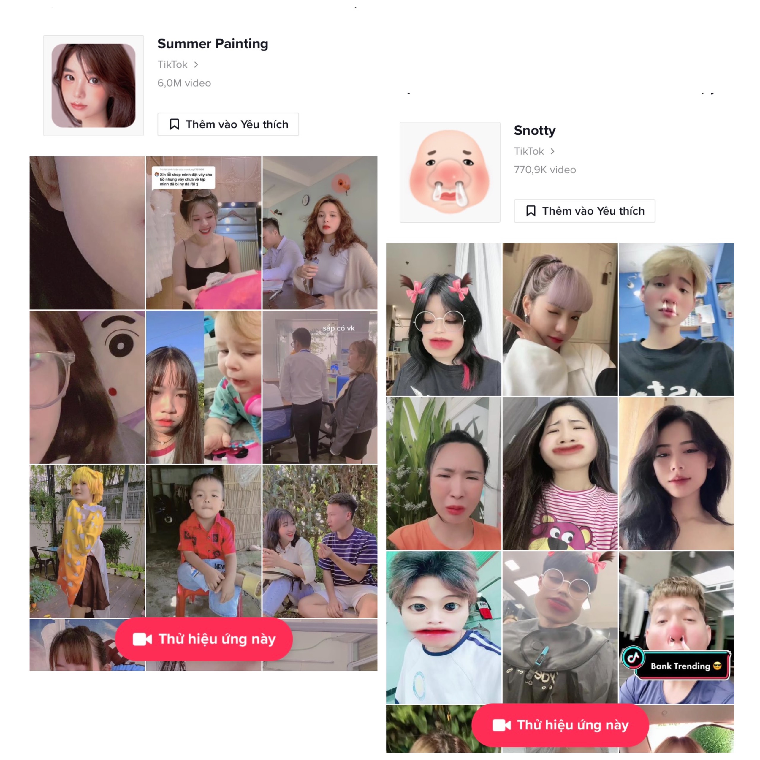 Những filter hot trên TikTok