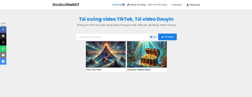 Tải ảnh TikTok không logo bằng DLPanda - GEARVN