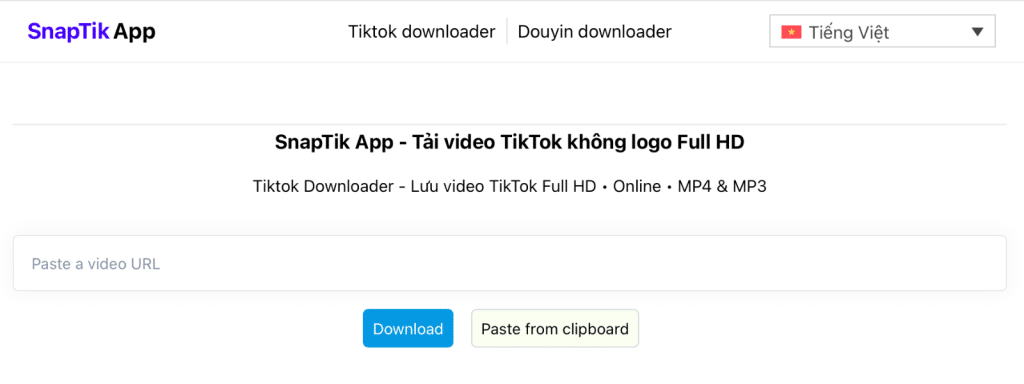 Phần mềm tải video tiktok snaptik app