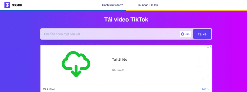 phần mềm tải video tiktok ssstik