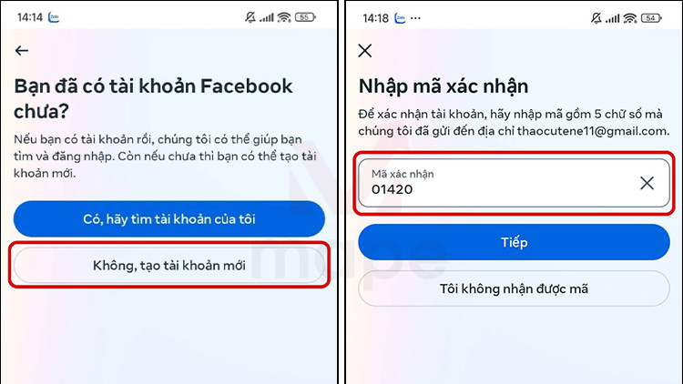 tạo tài khoản facebook trên điện thoại