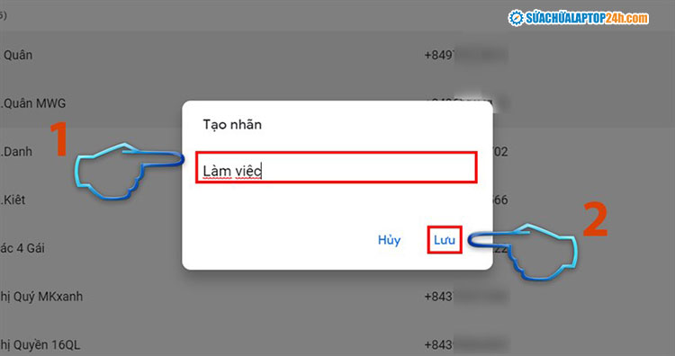 Sau khi đặt tên nhóm, bạn ấn Lưu để hoàn tất