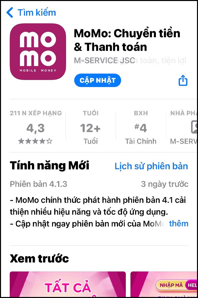 Đăng ký tài khoản Momo khôn cần tài khoản ngân hàng bước 1