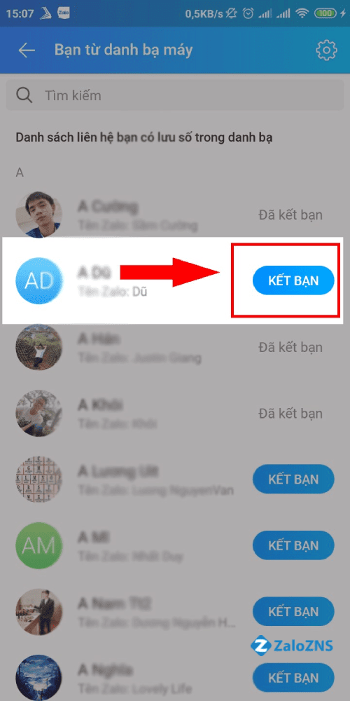 Nhấn chọn "Kết bạn"