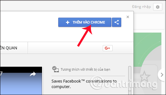 Cài đặt Messages Saver for Facebook Chrome