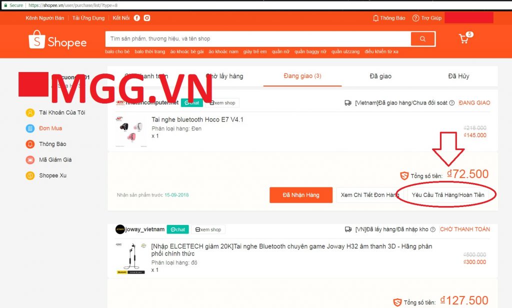 Điều kiện đổi trả hàng Shopee