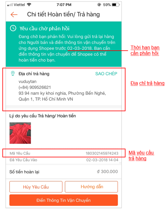 Hướng dẫn đổi trả Shopee hướng dẫn in phiếu đổi trả hàng