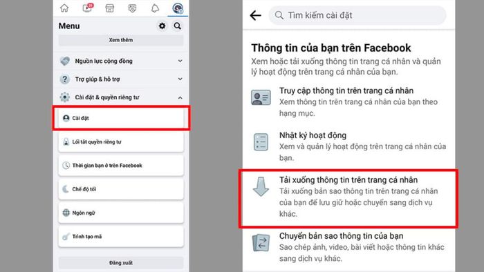 Hướng dẫn khôi phục story Facebook đã bị xóa bằng file Backup - Bước 1