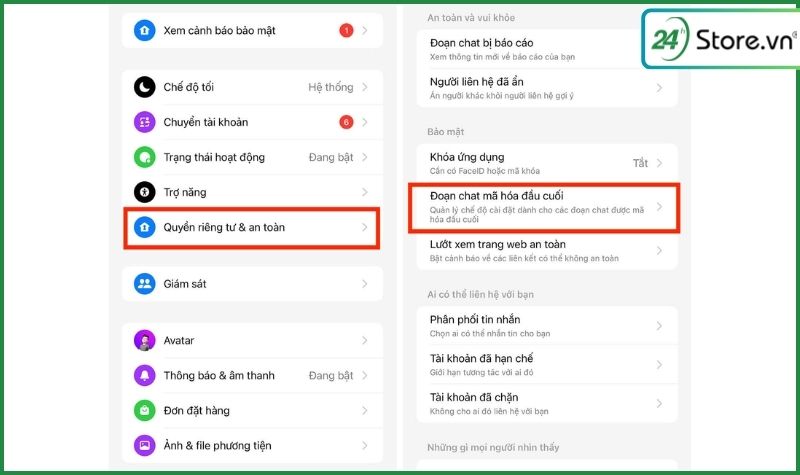 cách tắt mã hóa đầu cuối trên messenger trên iphone