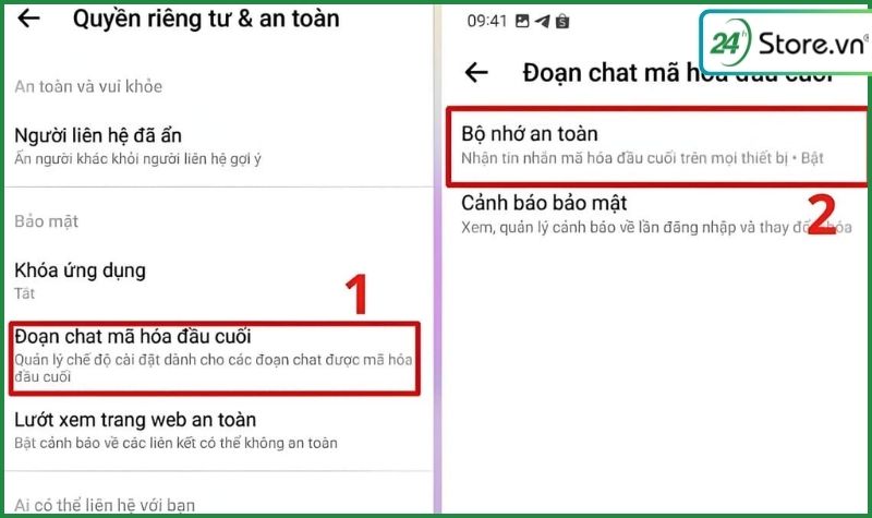 tắt mã hóa đầu cuối trên messenger trên samsung