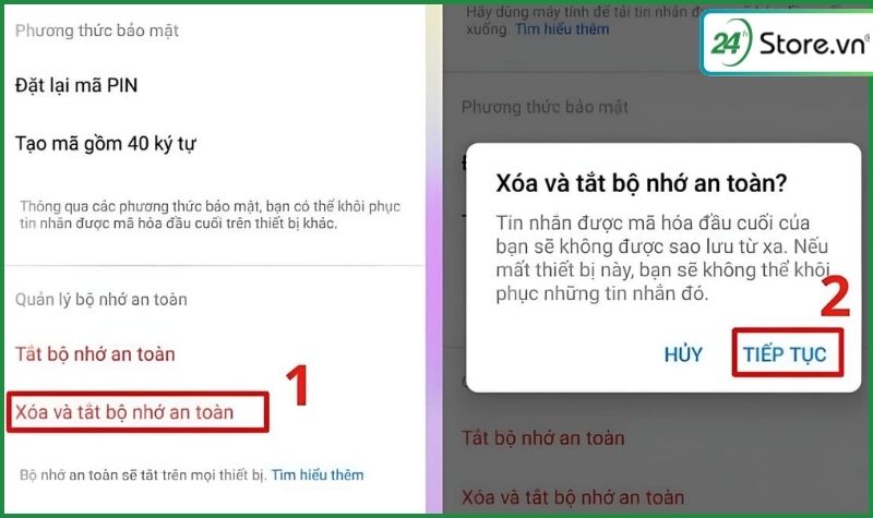 cách tắt mã hóa đầu cuối trên messenger trên samsung