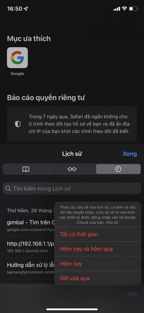 Cách xóa lịch sử tìm kiếm trên Google