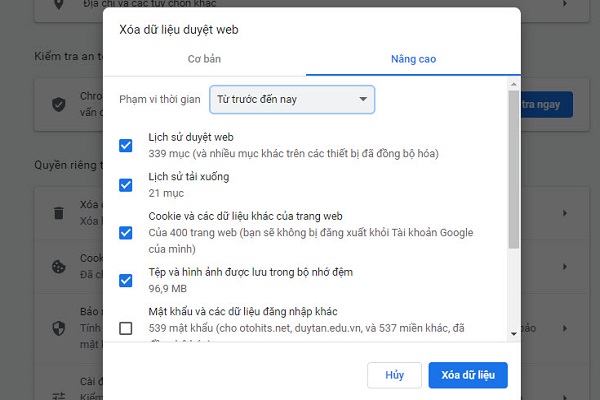 Cách xóa lịch sử tìm kiếm trên Google