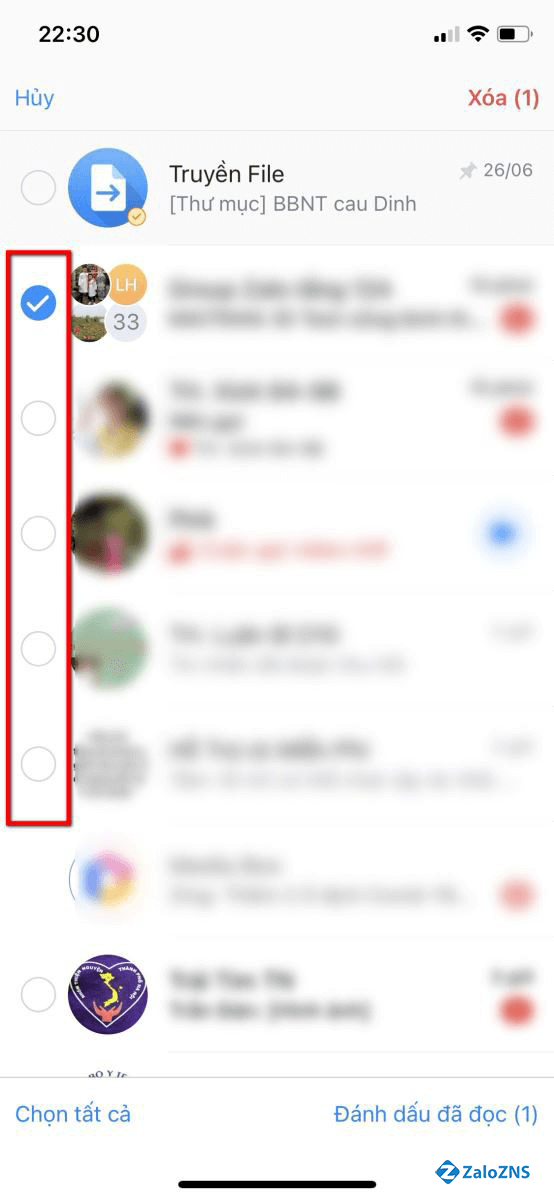 Xóa nhiều tin nhắn cùng 1 lúc