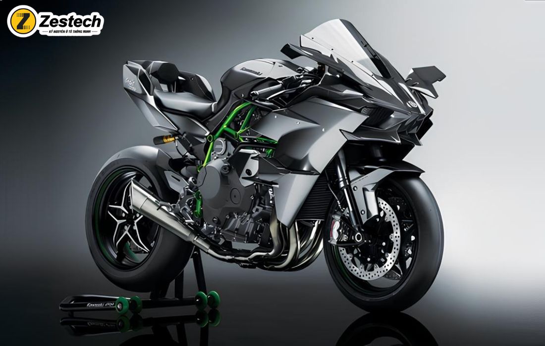 Kawasaki Ninja H2R có màu đen ánh kim tráng gương