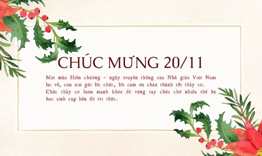 Ảnh lời chúc mừng 20/11