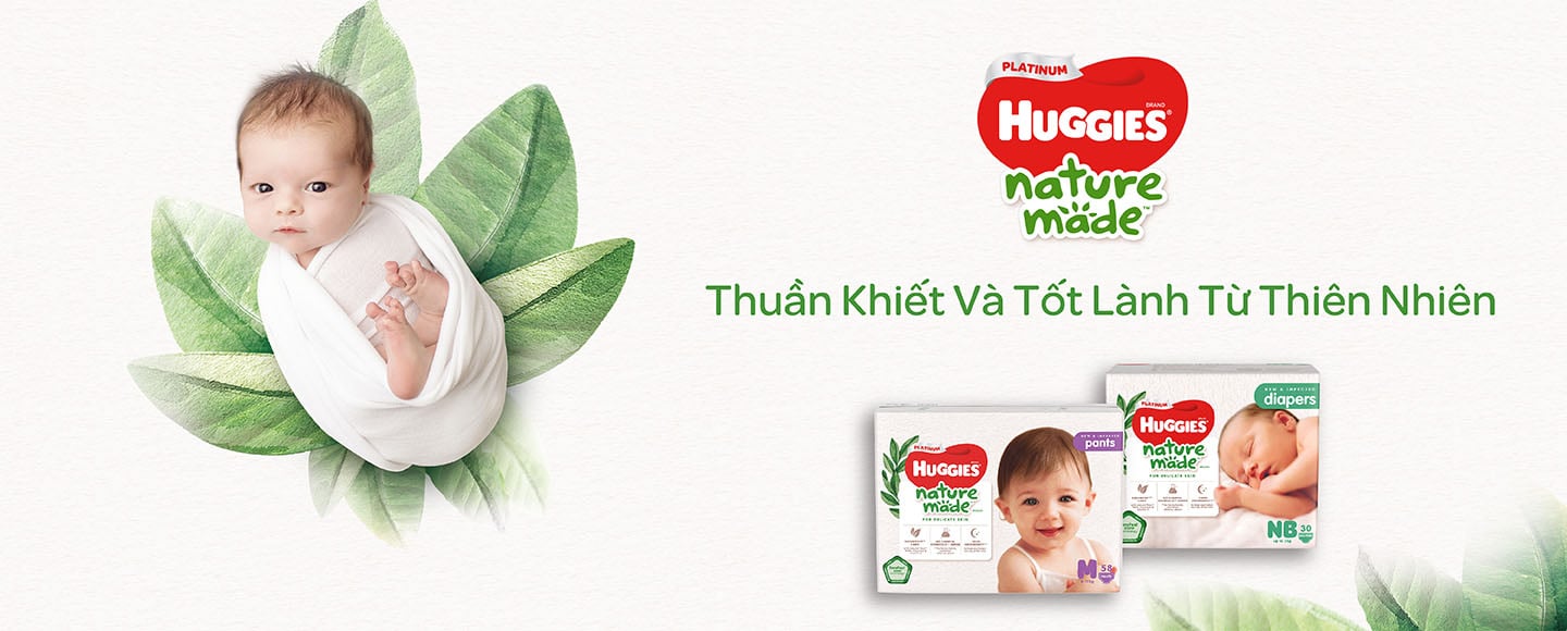 Tã dán cao cấp Huggies Platinum Naturemade bảo vệ làn da bé